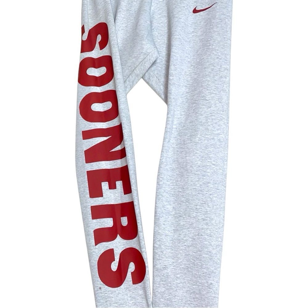 Nike OU Oklahoma Sooners High-Waisted Dri Fit Athletic Leggings Heathered Gray L - Picture 7 of 9